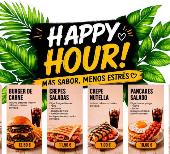 Combo de comida y bebida del Happy Hour de Elzade Cafe