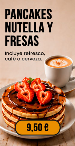 Combo pancakes con Nutella y fresas y bebida, 9,50 euros